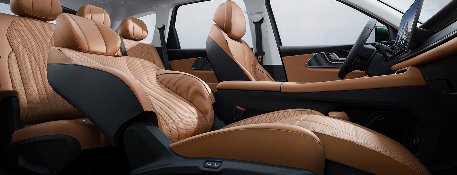 Panoramic sunroof creating spacious cabin atmosphere